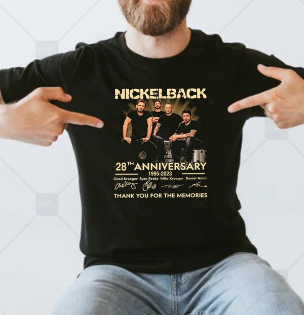 Nickelback 28 Anniversary 1995 2023 Thank you for the memories T-shirt
