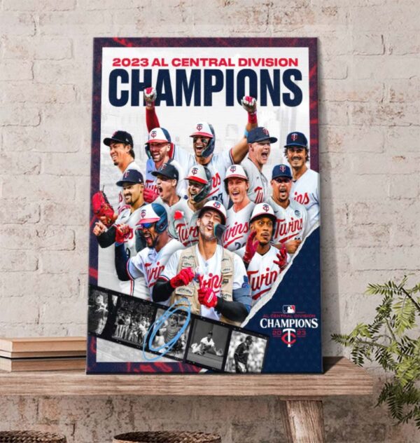 Congratulation Minnesota Twins 2023 AL Central Champions Poster Canvas