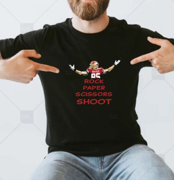 George Kittle playing rock paper scissors San Francisco 49ers funny t-shirt
