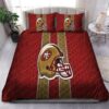 49ers Art 3D Logo In Brown Background Bedding Set