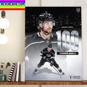 Adrian Kempe 100 Career Goals Los Angeles Kings NHL Home Decor Poster Canvas