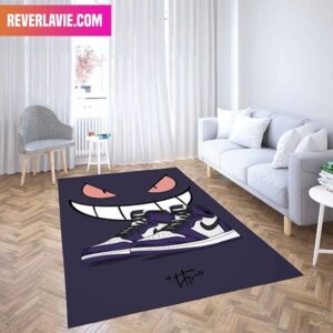 Air Jordan 1 Retro High Court Purple White x Gengar Pokemon Sneaker Rug Home Decor