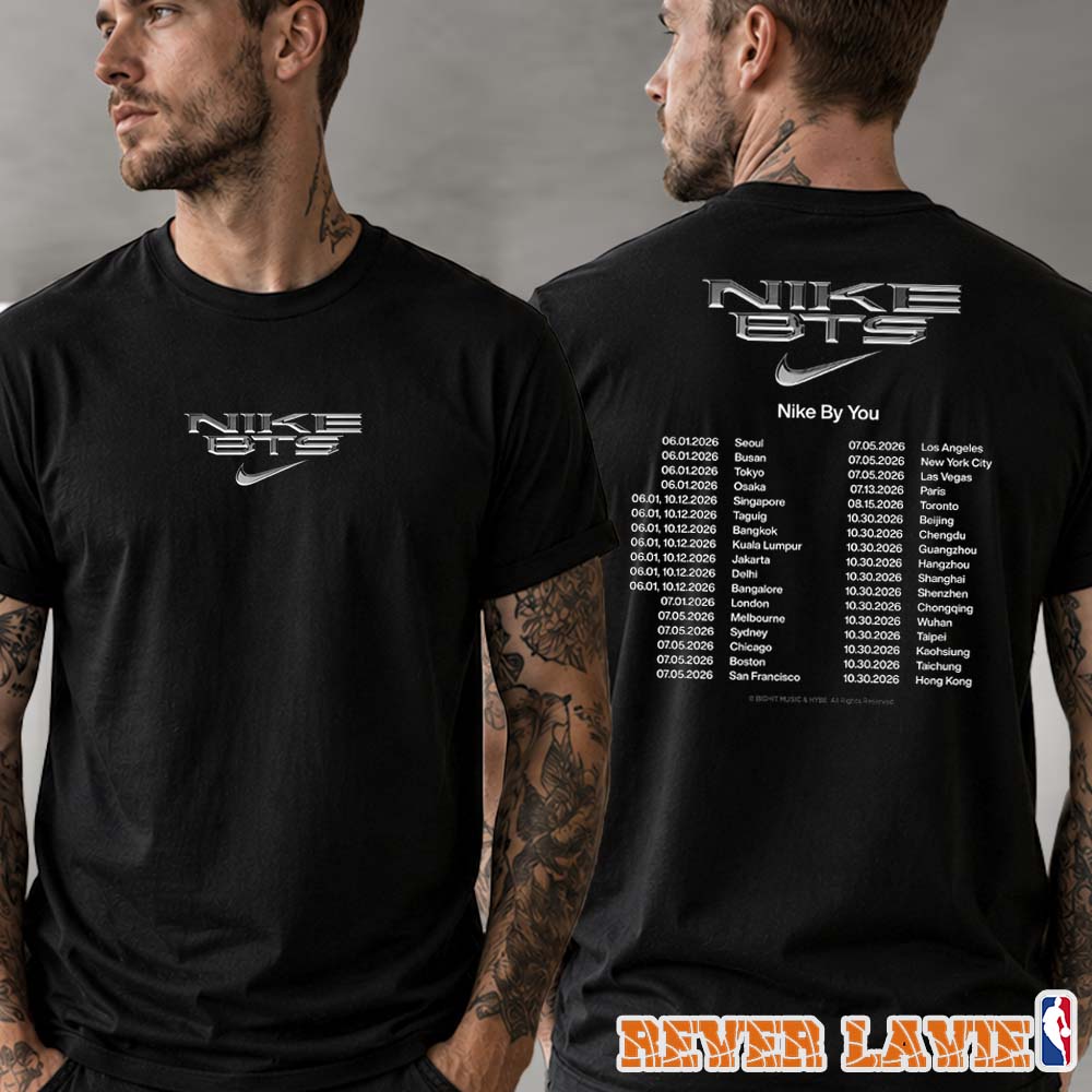 BTS x Nike Collab Merch Tour Dates 2026 Two Sides Unisex T-Shirt BTS x Nike Collab Merch Tour Dates 2026 Two Sides Unisex T-Shirt