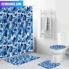 Bape Signature Blue Camo With Big Ape Logo Bathroom Set