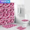 Bape Signature Pink Camo With Big Ape Logo Bathroom Set