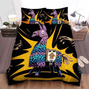 Best Fornite Spooky Llama Among Scary Hands Bedding Set Twin
