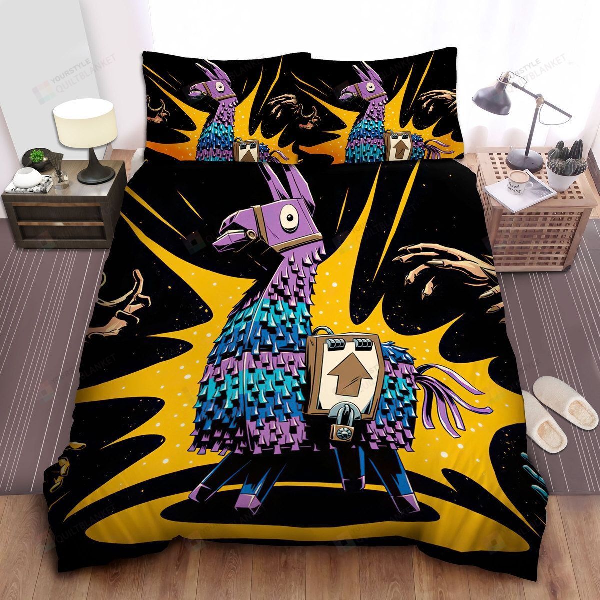 Best Fornite Spooky Llama Among Scary Hands Bedding Set Twin Best Fornite Spooky Llama Among Scary Hands Bedding Set Twin