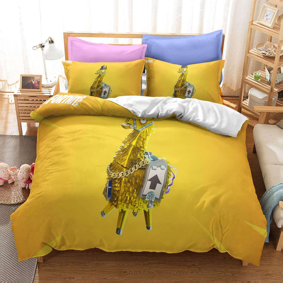 Best Fornite Yellow Spooky Llama Bedding Set Twin Best Fornite Yellow Spooky Llama Bedding Set Twin