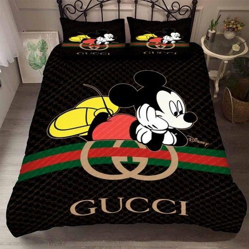 Best Gucci Mickey With Vintage Web In Black Background Bedroom Set Best Gucci Mickey With Vintage Web In Black Background Bedroom Set