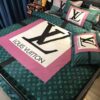 Best Louis Vuitton Mint and Yellow Monogram Bedding Set