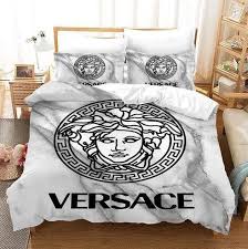 Best Versace Black Logo In White Background Bedding Set