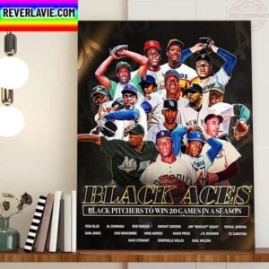 Black Aces Black Pitchers To Win 20 Games In A Season Home Decor Poster Canvas