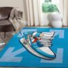 Blue Air Jordan Sneaker Rug Home Decor