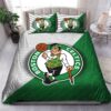 Boston Celtics Logo In White And Signature Green Background Bedding Set