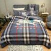 Burberry London England Bear In Burberry Monogram Background Bedding Set