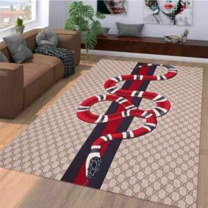 Classic Gucci Snake With Gucci Monogram And Vintage Web Gucci Rug Home Decor