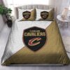 Cleveland Cavaliers Logos Brown and White Bedding Set Cleveland Cavaliers Logos Brown and White Bedding Set