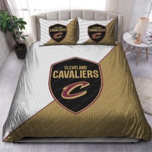 Cleveland Cavaliers Logos Brown and White Bedding Set