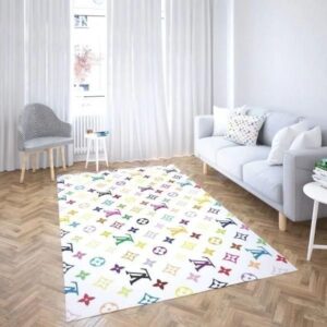 Colorful Louis Vuitton Symbol Area Rug
