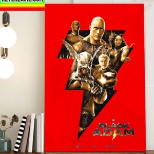 DC Comics Warner Bros Pictures Black Adam New Poster Featuring The JSA Home Decor Poster Canvas