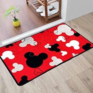Disney Mickey Head on Red Background Doormat
