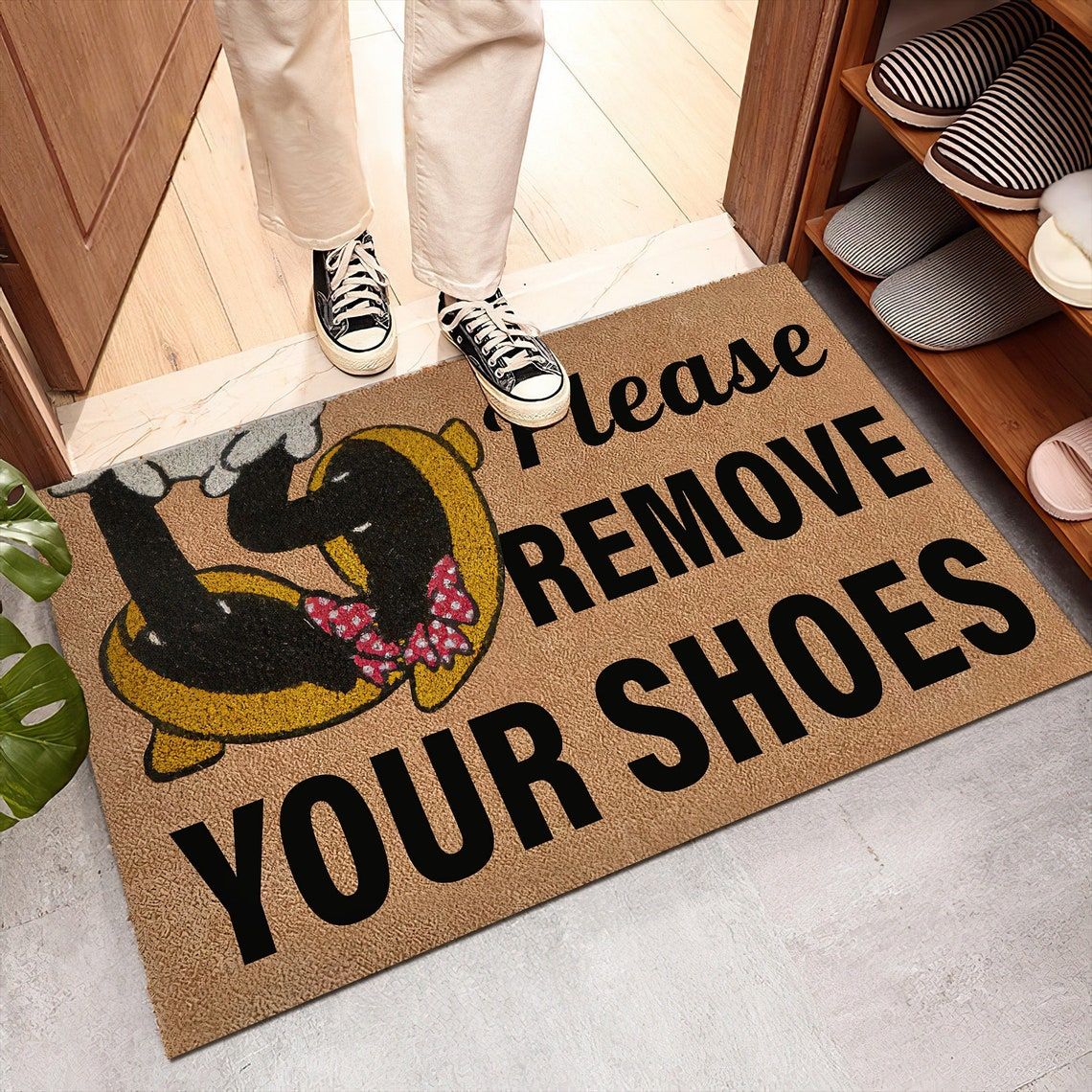 Disney Minnie Mouse Shoes Please Remove Your Shoes Doormat Disney Minnie Mouse Shoes Please Remove Your Shoes Doormat