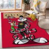 Gucci Big Logo In Blue Monogram Background Area Rug