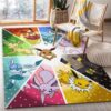 Eevee Evolution Playing Pokemon Rug Home Decor