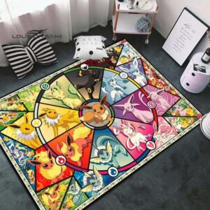 Eevee Evolutions Rug Eevee Pokemon Rug Home Decor