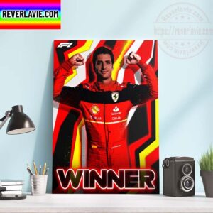 F1 British GP Scuderia Ferrari A First Race Win For Carlos Sainz Home Decor Poster Canvas
