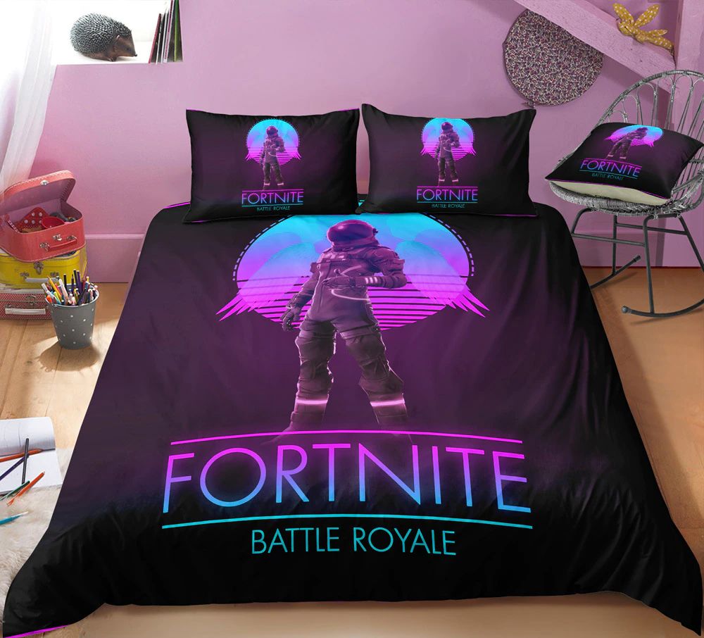 Fortnite Battle Royale Character In Black Background Bedding Set Full Fortnite Battle Royale Character In Black Background Bedding Set Full