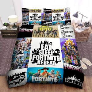 Fortnite Eat Sleep Fortnite Repeat Quote Bedding Set Full
