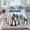 Fortnite Team 6 In Blue Ombre Background Bedding Set Full