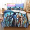 Fortnite Team 6 In Blue Ombre Background Bedding Set Full