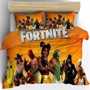 Fortnite Team 8 In Yellow Background Bedding Set Queen
