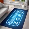 Gamer Zone Neon Minecraft Bedroom Area Rug Design
