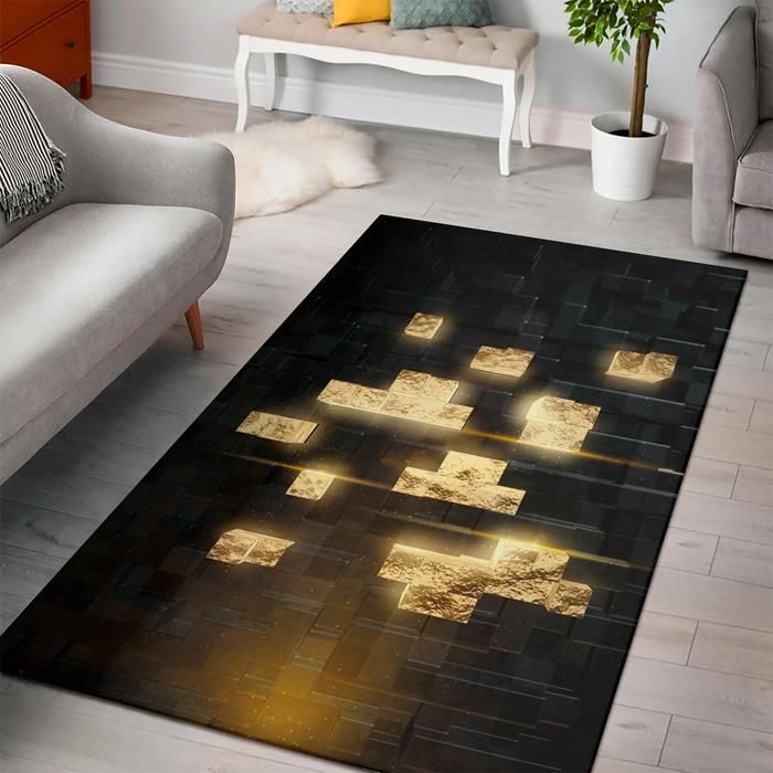 Golden Axe, Shovel, Pickaxe Minecraft Rug Golden Axe, Shovel, Pickaxe Minecraft Rug