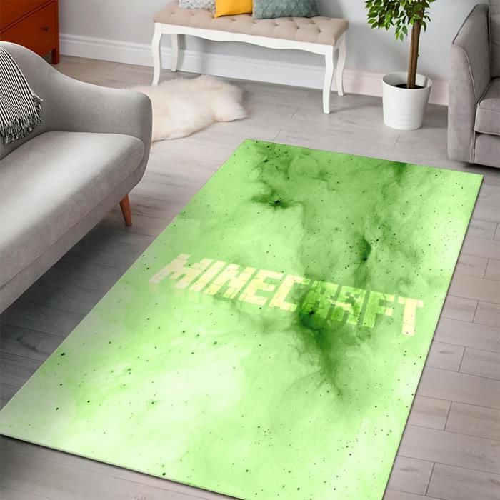 Green Cloud Minecraft Bedroom Area Rug Design Green Cloud Minecraft Bedroom Area Rug Design