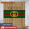 Gucci Big Logo In Signature Vintage Web Red And Green In Brown Monogram Background Window Cur…