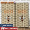 Gucci Golden Logo In Brown Monogram Background Window Curtain Gucci Golden Logo In Brown Monogram Background Window Curtain