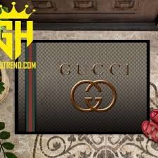 Gucci Gold Logo Red and Green Stripe Doormat