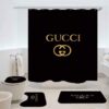 Gucci Golden Logo In Black Background Bathroom Set