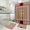 Gucci Golden Logo In Black Background Bathroom Set Gucci Golden Logo In Black Background Bathroom Set
