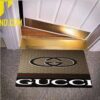 Gucci Golden Logo In Black Background Doormat Gucci Golden Logo In Black Background Doormat