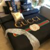 Gucci Signature Logo In White Background Bedding Set King