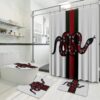 Gucci Vintage Logo In Signature Monogram Background Bathroom Set With Shower Curtain Gucci Vintage Logo In Signature Monogram Background Bathroom Set With Shower Curtain