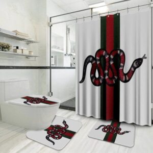 Gucci Snake With Vintage Web In White Background Bathroom Set