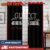 Gucci White Logo In Monogram Background With Vintage Web Window Curtain Gucci White Logo In Monogram Background With Vintage Web Window Curtain