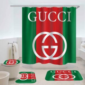 Gucci White Logo In Signature Vintage Web Background Bathroom Set