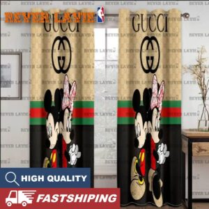 Gucci X Mickey And Minnie Mouse With Vintage Web And Big Logo Window Curtain